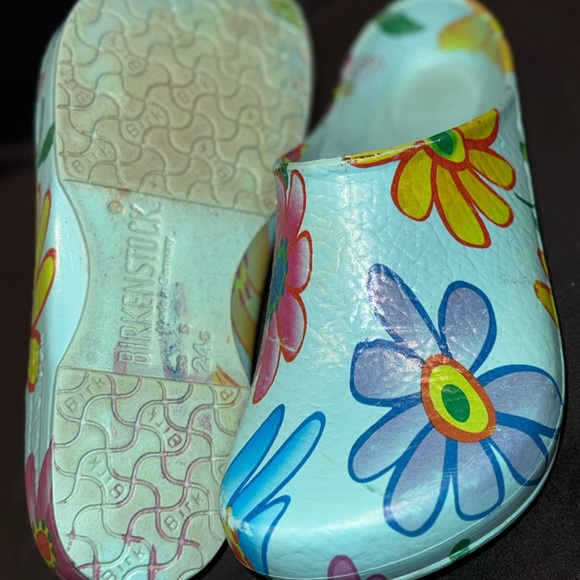 Birkenstock Yellow and Pink Artistic Slippers - Picture 6 of 16